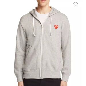 Commes Des Garcons PLAY Zip Up Sweatshirt Gray